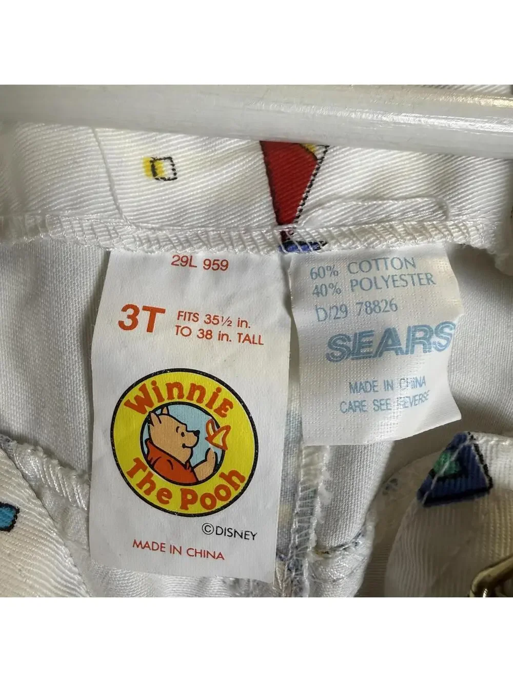 Vintage Winne the Pooh X Sears Boys Size 3T Nautical Themed White Overalls